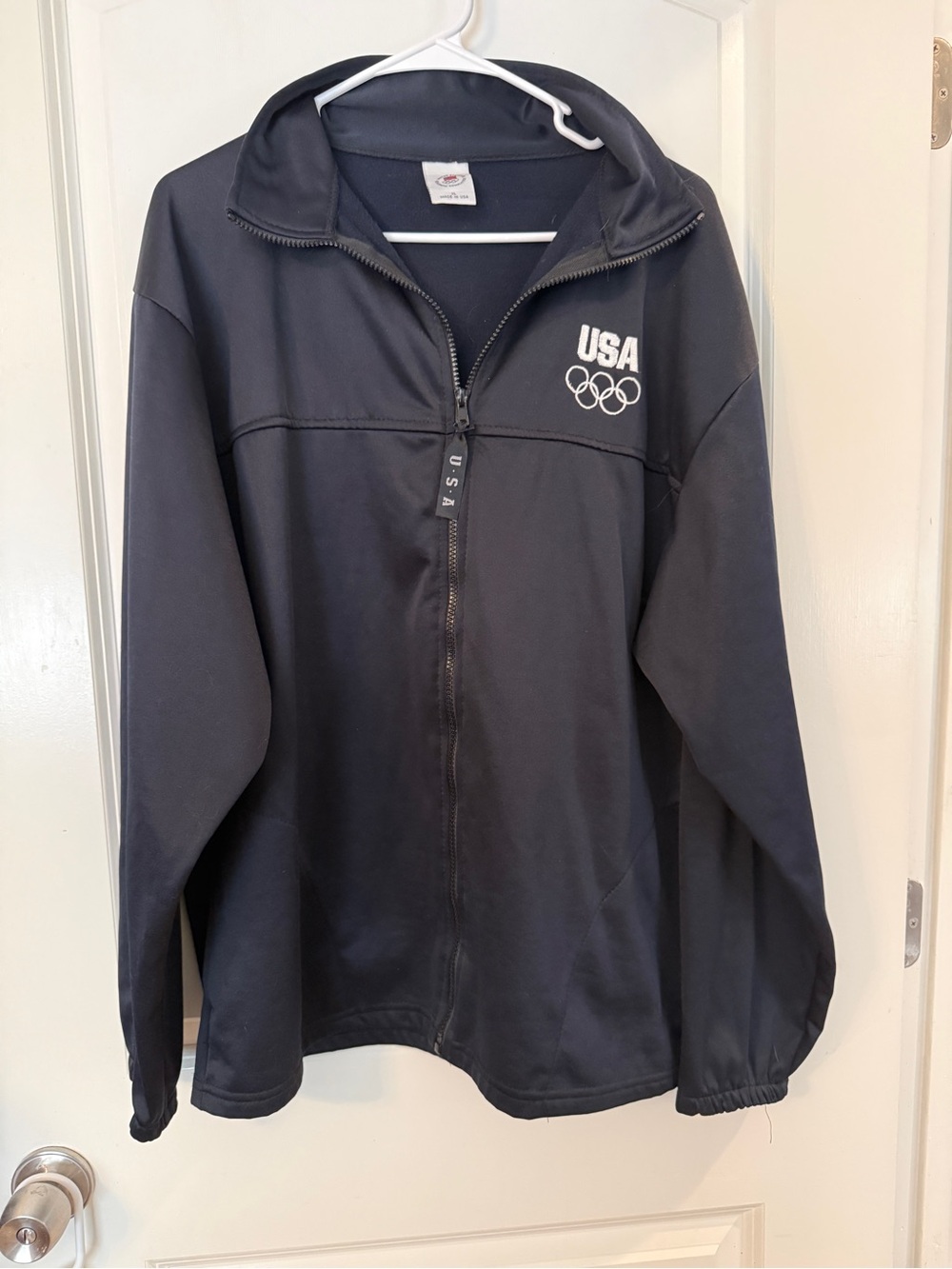 Vintage 1990s Team USA Olympic Full-Zip Track Jacket - Black